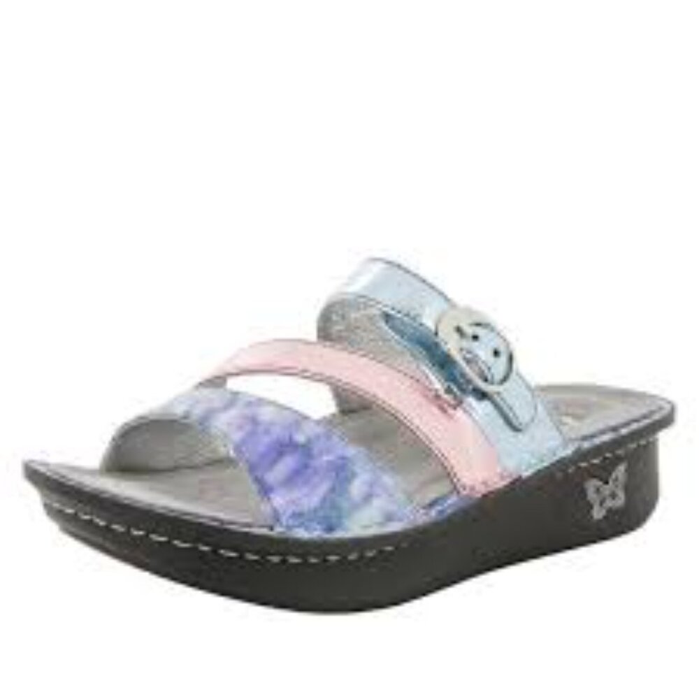 Alegria Women's Multicolor Colette Impressionista Leather Slide Sandal Size 9